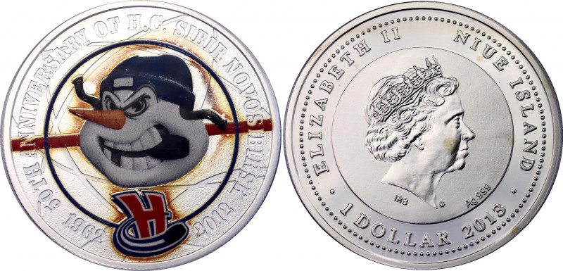Niue 1 Dollar 2013 Hockey Club Sibir PCGS PR 69 DCAM
Silver Proof; Hockey Club ...