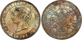 Hong Kong 1 Dollar 1867 Overdate
KM# 10, N# 6893; Silver; Victoria; XF+ with nice toning