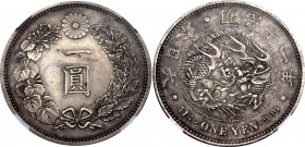 Japan 1 Yen 1878 (11) NGC AU
Y# A25.2; N# 129442; Silver; Meiji; NGC AU Det. Chopmark Repair