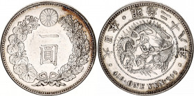 Japan 1 Yen 1895 (28) 年八十二治明
Y# 28a.2, JNDA# 01-10C; N# 135906; Silver; Meiji (1867-1912); Mint luster; AUNC