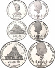 Lao Lot of 3 Coins 1975 NGC PF 69 Ultra Cameo
2 x 5000 & 10000 Kip 1975; KM# 16.2, 17, 18 N# 109811, 109825, 64028; Silver., Proof; Savang Vatthana; ...