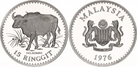 Malaysia 15 Ringgit 1976 
KM# 19, Schön# 58; N# 27381; Silver; Agong VI; World Wildlife Conservation; Mintage 8 113 Pcs; Proof