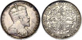 Straits Settlements 1 Dollar 1907 H
KM# 26; N# 12779 Silver 20.2 g.; XF+