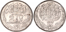 Egypt 2 Piastres 1917 H AH 1335 NGC MS 62
KM# 317, N# 18223; Silver; Hussein Kamel; Occupation Coinage