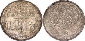 Egypt 10 Piastres 1917 H AH 1335 NGC MS 63
KM# 320, N# 15234; Silver; Hussein Kamel; Occupation Coinage