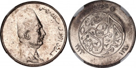 Egypt 5 Piastres 1923 H AH 1341 NGC MS 62
KM# 336, N# 22667; Silver; Fuad