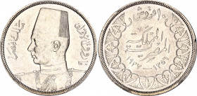 Egypt 10 Piastres 1937 AH 1356 PCGS MS 63
KM# 367, N# 10614; Silver; Farouk