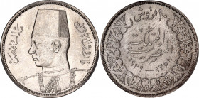 Egypt 10 Piastres 1939 AH 1358 PCGS MS 64
KM# 367, N# 10614; Silver; Farouk; Top grade for this coin