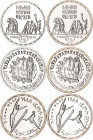 Egypt 6 x 5 Poudns 1988 AH 1408 Proof & Matte
KM# 624, 626, 628; Silver., Proof & Matte; Olympic Games; Low mintage