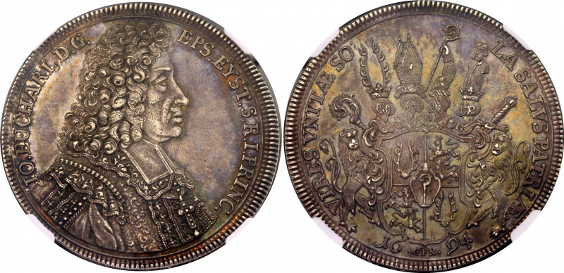 German States Eichstatt Reichstaler 1694 GFN NGC MS 63
Johann Eucharius von Cas...