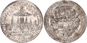 German States Munster 2 Taler 1661
Dav. 5602; Schulze 105; N# 257810; Silver; Christoph Bernhard of Galen (1650-1678); Saint Paul over city view; XF-...