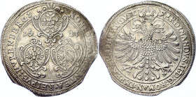 German States Nürnberg 1 Taler 1623 Double Clipped Error
KM# 71, N# 132474; Silver; Ferdinand II; XF