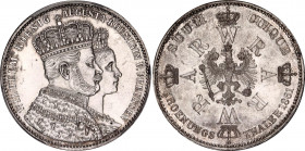German States Prussia Taler 1861 A PCGS MS 63
KM# 488; N# 16991; Silver; Wilhelm I Coronation, UNC.