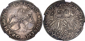 German States Regensburg Taler 1545 Pankraz from Sinzenhofen NGC AU 58
Dav# 9680; Silver 28,88g.; As: Mitre more than two at an angle coats of arms p...