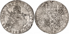 German States Saxe-Weimar 1 Taler 1580
Dav# 9778; August (1553-1586). AR Taler 1580, Dresden Mint. Silver, XF, lustrous. Rare in this grade.
