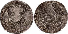 German States Saxon-Coburg-Eisenach 1 Taler 1597 Saalfeld
Dav. 9758; Schnee 174; Grasser 87; N# 147259; Silver; Johann Casimir and Johann Ernst (1577...