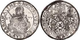 German States Saxony 1 Taler 1577 Dresden
Dav. 9798; Schnee 725; N# 22624; Silver; August (1553-1586); AUNC