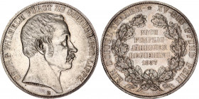 German States Schaumburg-Lippe 2 Vereinsthaler 1857
KM# 38, N# 32839; Silver; 50th Anniversary of the Reign of Prince Georg Wilhelm; Mintage 2000 pcs...