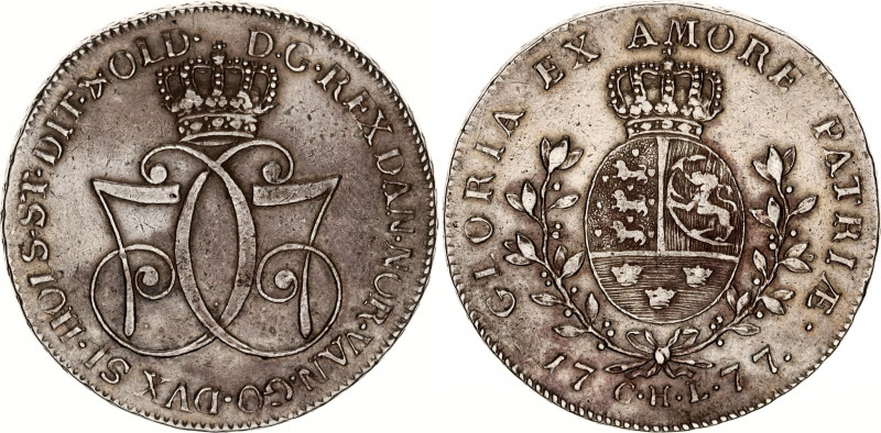German States Schleswig-Holstein Taler / Speciedaler 1777 CHL
Dav# 1309; Christ...
