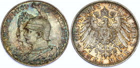 Germany - Empire Prussia 2 Mark 1901 A
KM# 525; J. 105; N# 11321; Silver; Wilhelm II; 200th Anniversary of the Kingdom of Prussia; Mint: Berlin; UNC ...