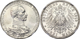 Germany - Empire Prussia 3 Mark 1913 A NGC MS 62
KM# 535, N# 19478; Silver; Wilhelm II; 25th Anniversary of the Reign of King Wilhelm II