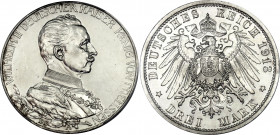 Germany - Empire Prussia 3 Mark 1913 A PROOF PCGS PR62CAM
KM# 535; J. 112; Silver; Wilhelm II; 25th Anniversary of the Reign of King Wilhelm II; Mint...