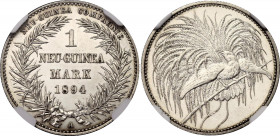 German New Guinea 1 Mark 1894 A NGC UNC
KM# 5, N# 26579; Silver; Wilhelm II; NGC UNC, cleaned