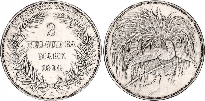 German New Guinea 2 Mark 1894 A
KM# 6, N# 21763; Silver; Wilhelm II; Mintage 15...