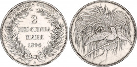 German New Guinea 2 Mark 1894 A
KM# 6, N# 21763; Silver; Wilhelm II; Mintage 15000 pcs only, 1596 were melt; XF+