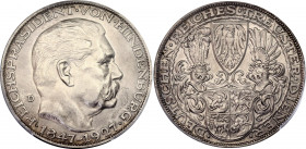 Germany - Weimar Republic Bavaria Silver Medal "80th Anniversary of Birth of Paul von Hindenburg" 1927 D PCGS PR 63
X# 1; Kienast 386; 80th Birthday ...