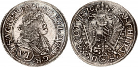 Austria 6 Kreuzer 1677
KM# 1185; Haus Habsburg, Leopold I., 1657-1705. Wien mint. Silver, AU-UNC, nice patina. Exceptional detalisation!