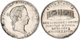 Austria Silver Medal "Coronation of Ferdinand I in Milan" 1838
Hauser 41; Mont. 2585; Silver 5.47 g., 21 mm; Coronation of Lombardy-Venetian king in ...