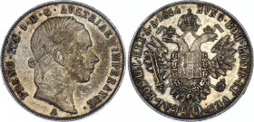 Austria 20 Kreuzer 1854 A
KM# 2211, N# 7094; Silver; Franz Joseph I; UNC with minor hairlines