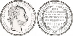Austria Pribram Gulden 1875 (2021) Restrike in Silver
Silver (.900) 12.5 g., 29 mm.; Franz Joseph I; Kremnic Mint; Pribram Mine - 1000 Meters Depth r...