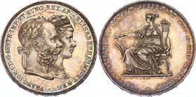 Austria 2 Gulden 1879 Silver Wedding
X# M5; Silver; Franz Joseph I - Silver Wedding Jubilee; AUNC/UNC with minor hairlines & amazing toning.