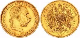 Austria 10 Corona 1906
KM# 2805; N# 33244; Gold (.900) 3.38 g., 19 mm.; Franz Joseph I; AUNC with minor hairlines