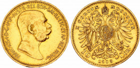 Austria 10 Corona 1909
KM# 2815; Gold (.900); 3.39 g.; Franz Joseph I; AU-UNC, luster.