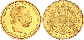 Austria 20 Corona 1898
KM# 2806; Franz Joseph I, Vienna Mint. Gold (.900) 6.78 g. Mintage 1,874,000. UNC with mint luster.
