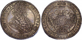 Hungary Taler 1694 KB
KM# 214.8, Dav# 3264; Holy Roman Empire. Kingdom of Hungary. Leopold I. 1657-1705. AR Taler. Körmöcbánya (Kremnitz) mint. AU-UN...