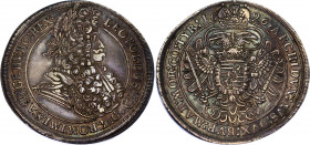 Hungary Taler 1696 KB
KM# 214.8, Dav# 3264; Holy Roman Empire. Kingdom of Hungary. Leopold I. 1657-1705. AR Taler. Körmöcbánya (Kremnitz) mint. AUNC,...