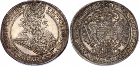 Hungary Taler 1697/6 KB
KM# 214.8, Dav# 3264; Holy Roman Empire. Kingdom of Hungary. Leopold I. 1657-1705. AR Taler. Körmöcbánya (Kremnitz) mint. UNC...