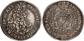 Hungary 1/2 Taler 1703 KB
KM# 251; Leopold I, Kremnitz Mint. Silver, XF-AU, dark patina, rare condition.
