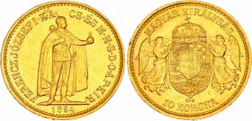 Hungary 10 Korona 1894 KB
KM# 485; Gold (.900) 3.39 g.; Franz Joseph I; Mint: Kremnitz; Mintage 985,510; UNC