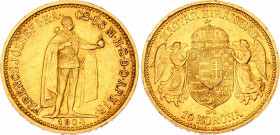 Hungary 10 Korona 1904 KB
KM# 485; Gold (.900) 3.39 g.; Franz Joseph I; Mint: Kremnitz; Mintage 1,530,735; AUNC