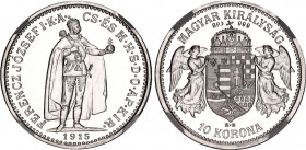 Hungary 10 Korona 1915 KB BP (2014) Silver Modern Restrike NGC MS 70
Like: KM# 485, N# 10813; Silver (,999) 2.07 g., 19 mm.; Franz Joseph I; Mintage ...