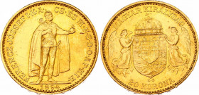 Hungary 20 Korona 1894 KB
KM# 486; Franz Joseph I, Kremnitz. Gold (.900) 6,78g. Mintage 2,525,708. UNC.