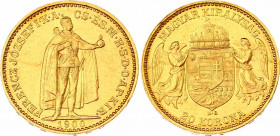 Hungary 20 Korona 1900 KB
KM# 486; Franz Joseph I, Kremnitz. Gold (.900) 6,78g. Mintage 1,281,373. UNC. Better date, rare condition!