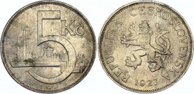 Czechoslovakia 5 Korun 1927
KM# 10; Schön# 8; Silver; Mint: Kremnitz; UNC-.