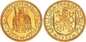 Czechoslovakia Dukat 1925 
KM# 8; Gold (.986) 3.49 g. Kremnitz mint. Mintage 66,279 pc. UNC. very beautiful coin! Svatováclavský dukát 1925.