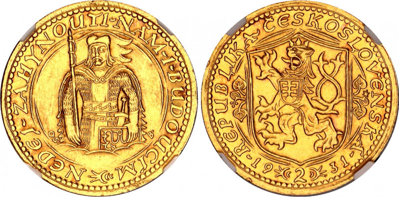 Czechoslovakia 2 Dukat 1931 NGC MS 63
KM# 9, N# 19975; Gold (.986) 6.98 g., 25 ...